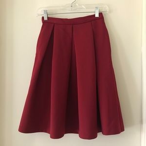 Forever 21 Red Burgundy A-Line Skirt Size S